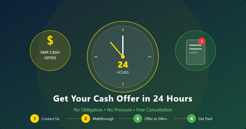 Signed home sale contract with cash offer — sell your house fast for cash